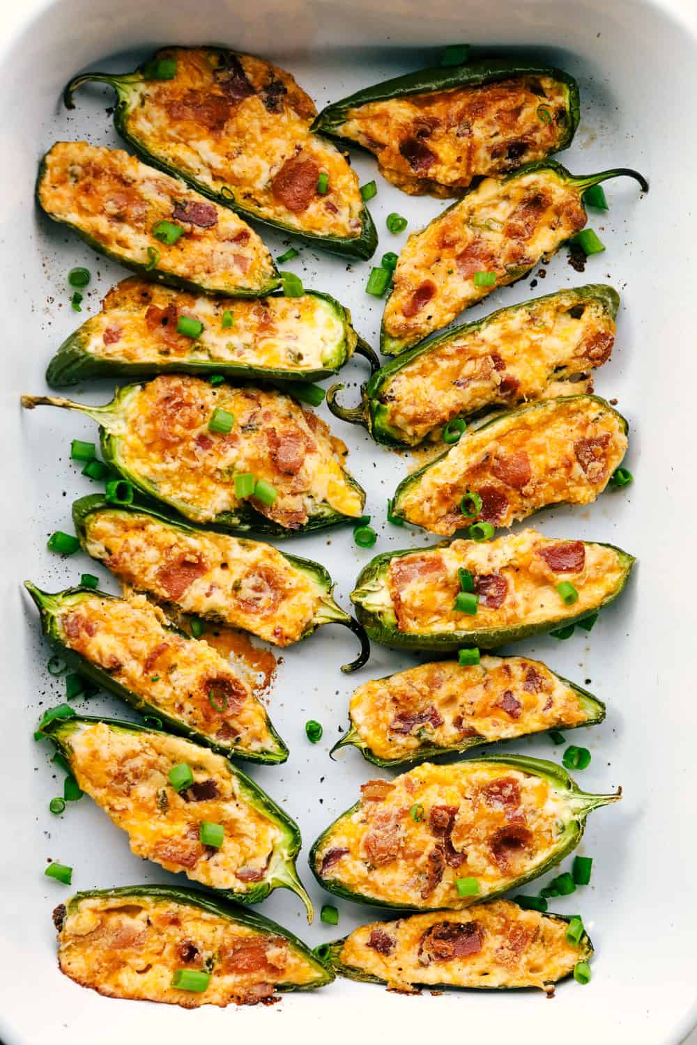 Jalapeño poppers being baked.