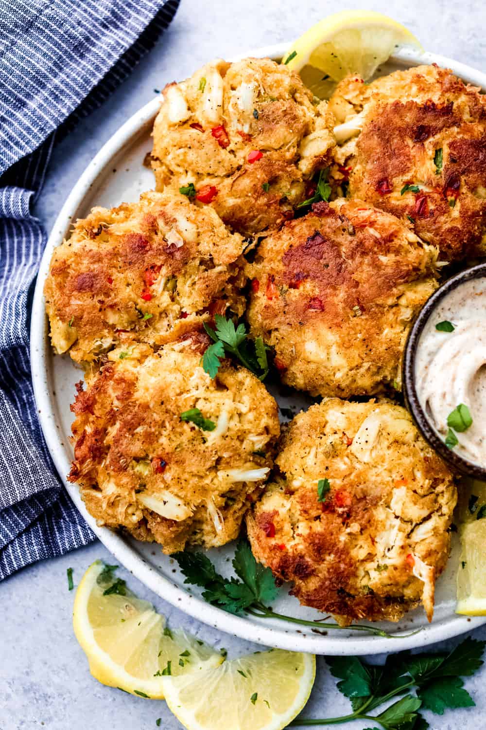 Crab cakes on a plate