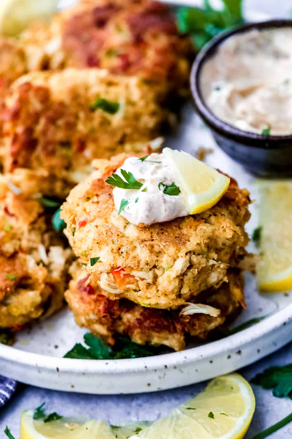 Crab cakes on a plate