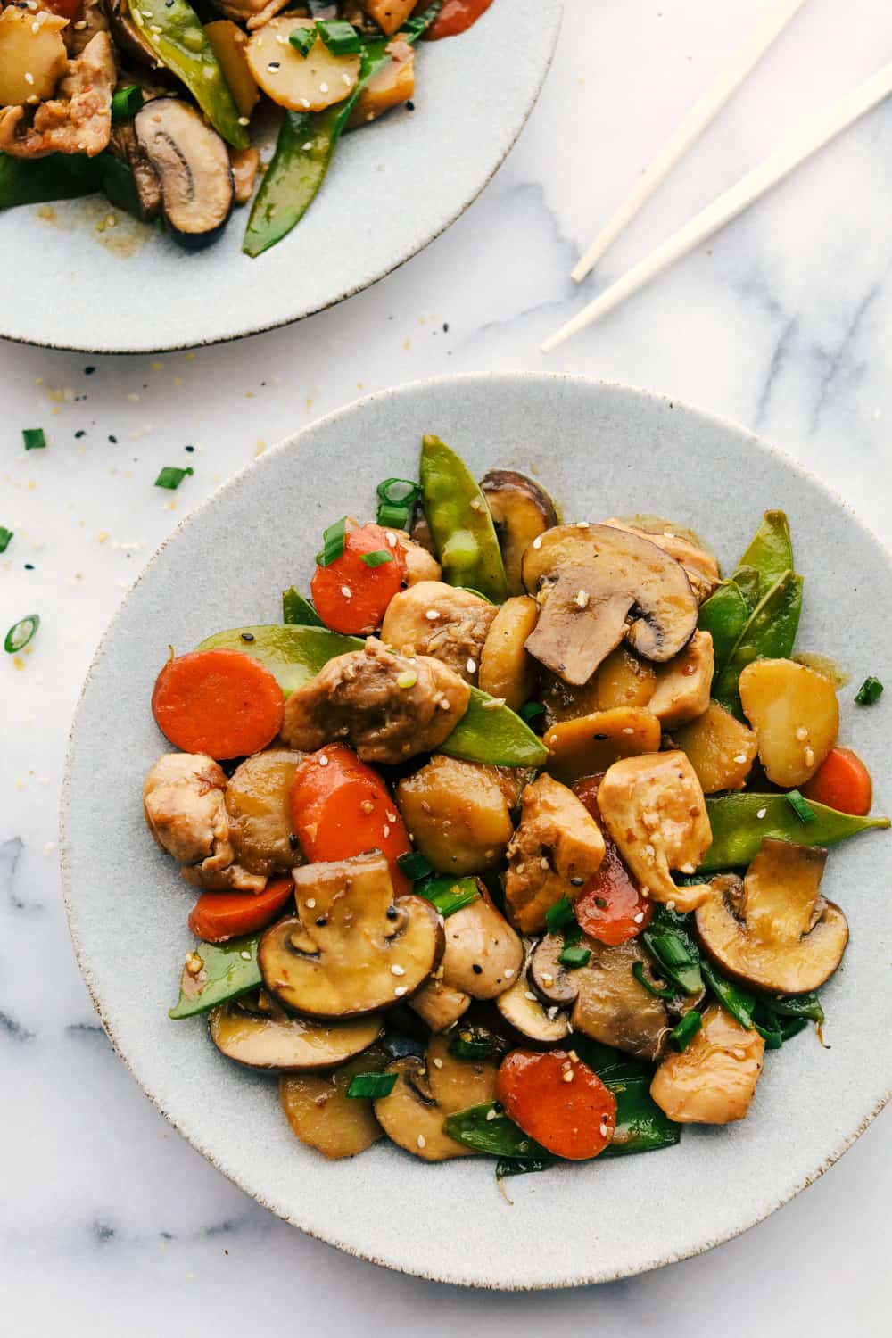 Moo Goo Gai pan on a dish.