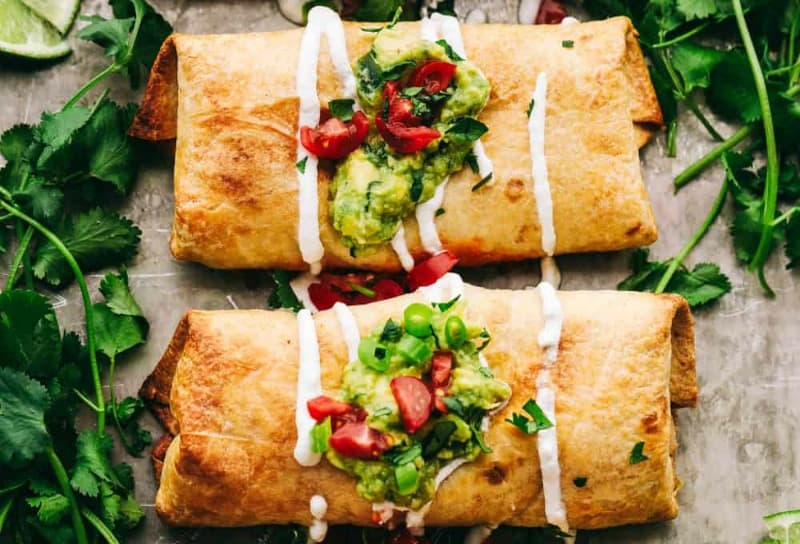 Homemade Chicken Chimichangas