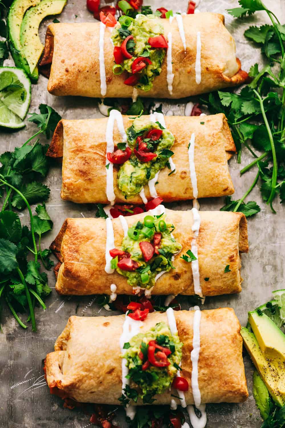 Homemade Chicken Chimichangas (Baked or Pan Fried!)