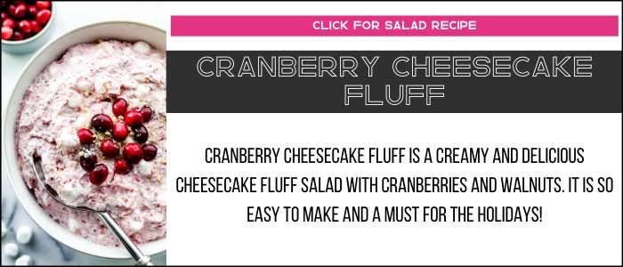 Cranberry cheesecake fluff photo with summary on a recipe card link. 