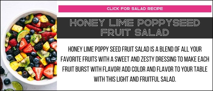 Honey lime poppyseed fruit salad photo with summary on a recipe card link. 