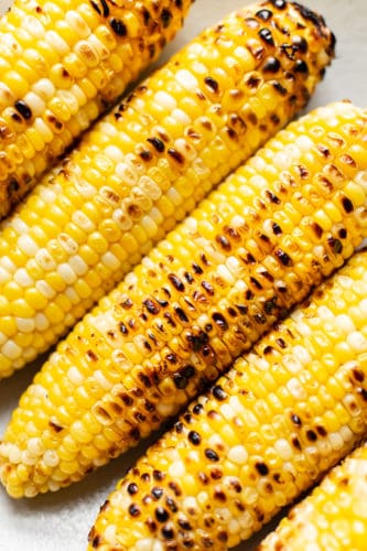 close-up of grilled corn