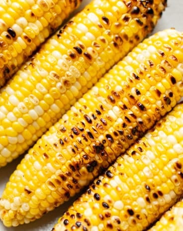 close-up of grilled corn