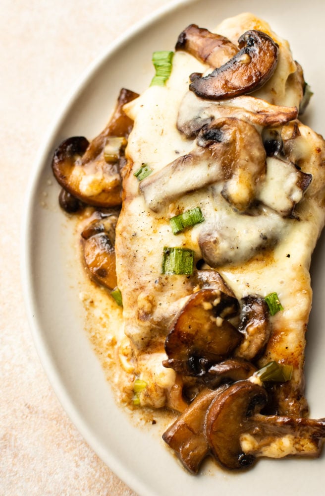 Chicken Lombardy close-up on a plate