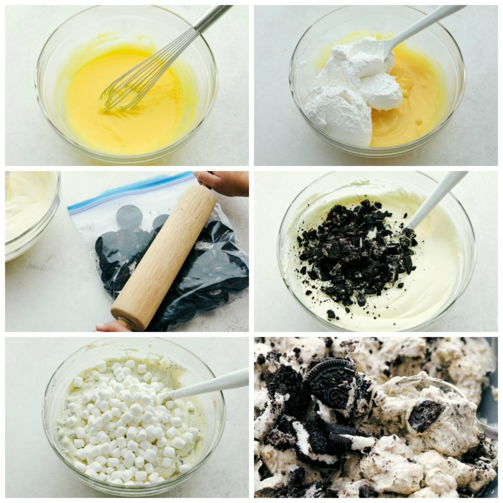 Schritte zur Zubereitung von Oreo-Fluff-Salat