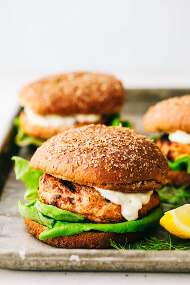 Salmon Burgers with Lemon and Dill