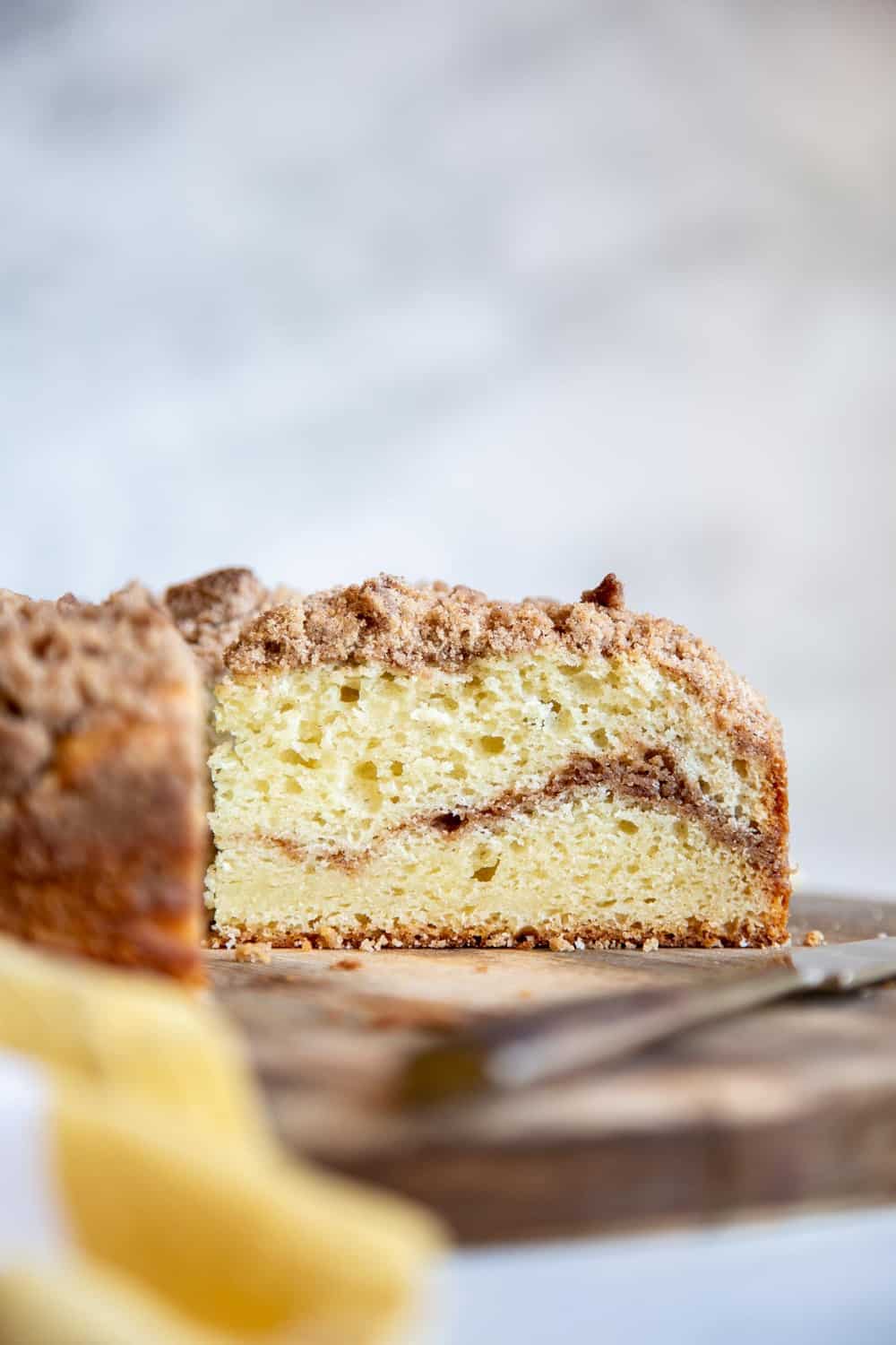 Cross section of a coffee cake