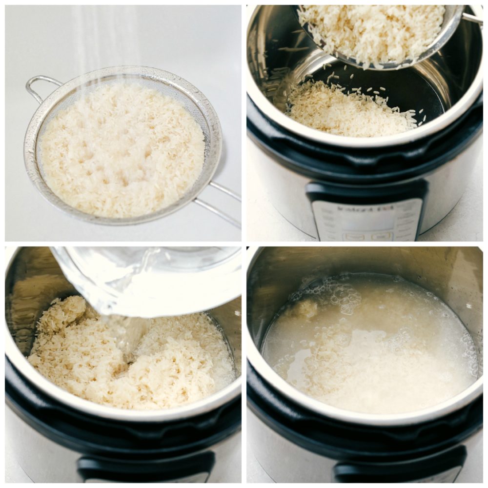 Rinsing and preparing the perfect rice in the Instant Pot.