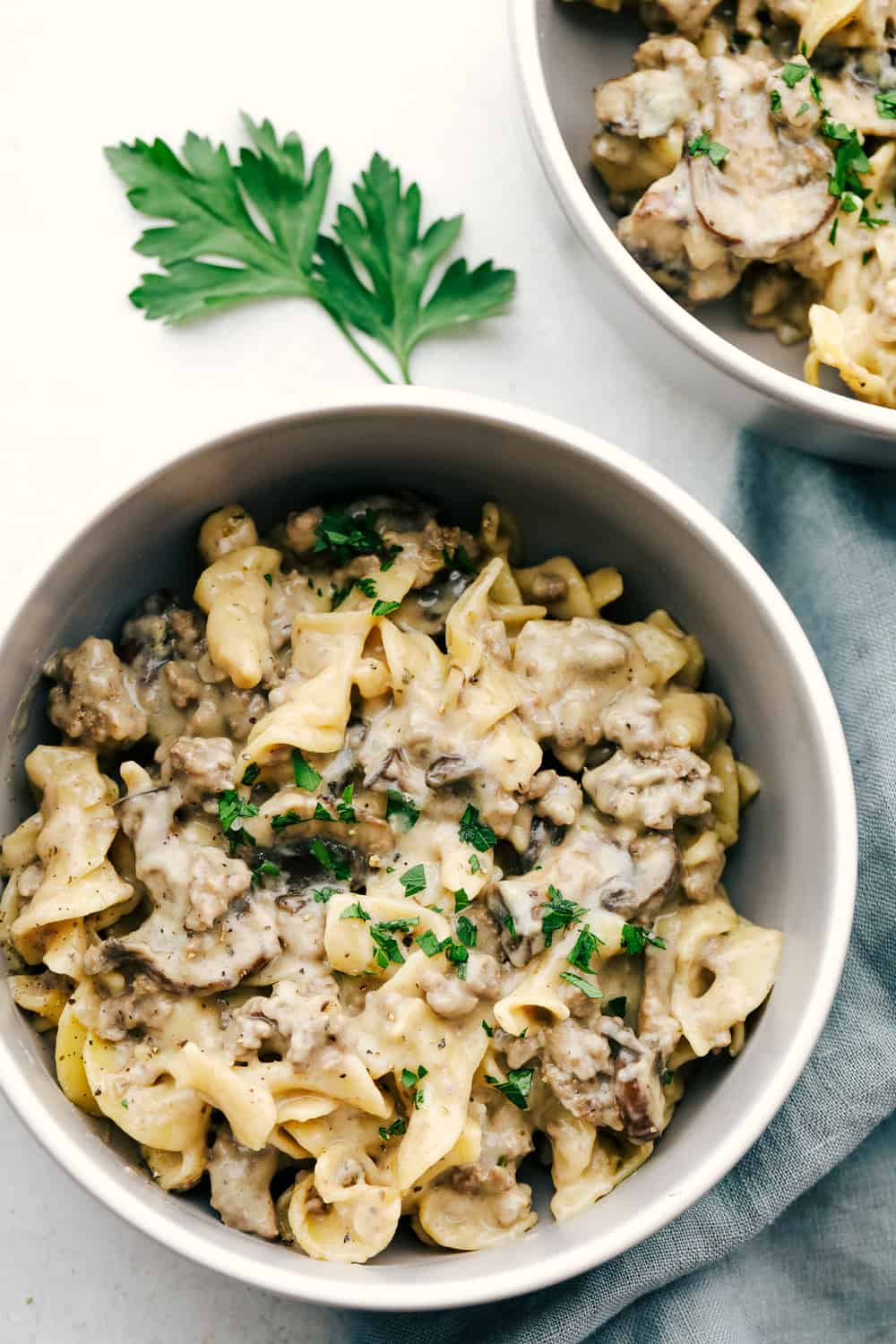 Creamy, savory and hearty One Pot Ground Beef Stroganoff