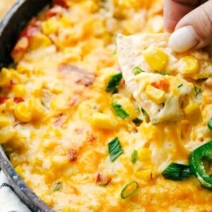 Cheesy Hot Corn Dip  Oven or Slow Cooker Recipe  - 4