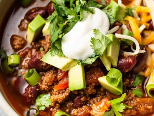 close-up of Instant Pot chili