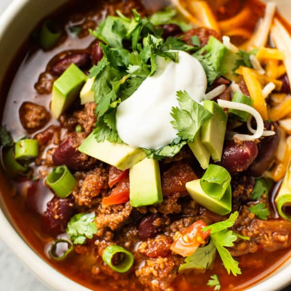 close-up of Instant Pot chili