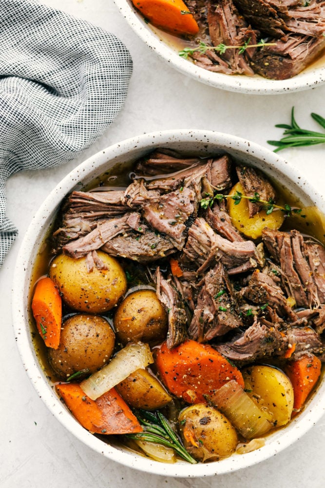 Melt in you mouth pot roast with tender carrots and potatoes