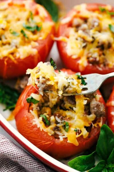 Cheesy Stuffed Tomatoes with Sausage | The Recipe Critic