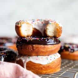 A stack of glazed donuts