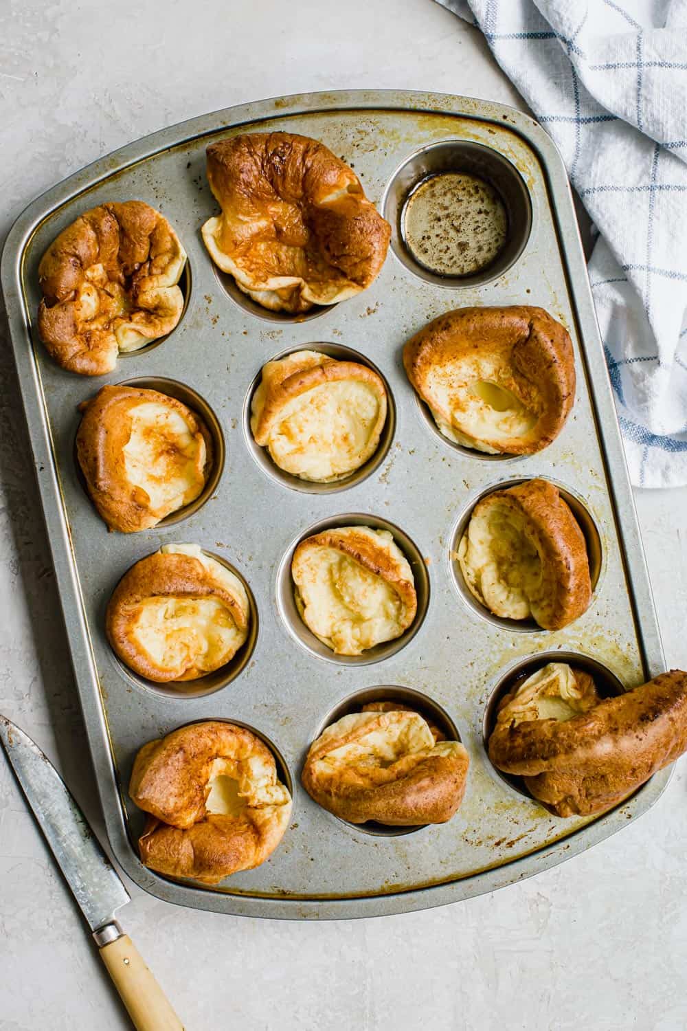 Easy Yorkshire pudding in a muffin tin.