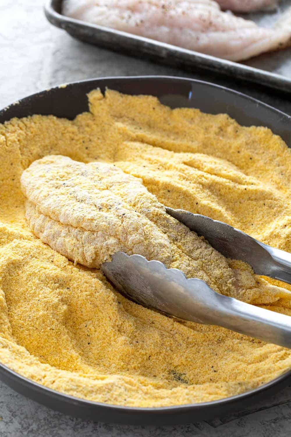 dredging catfish in flour