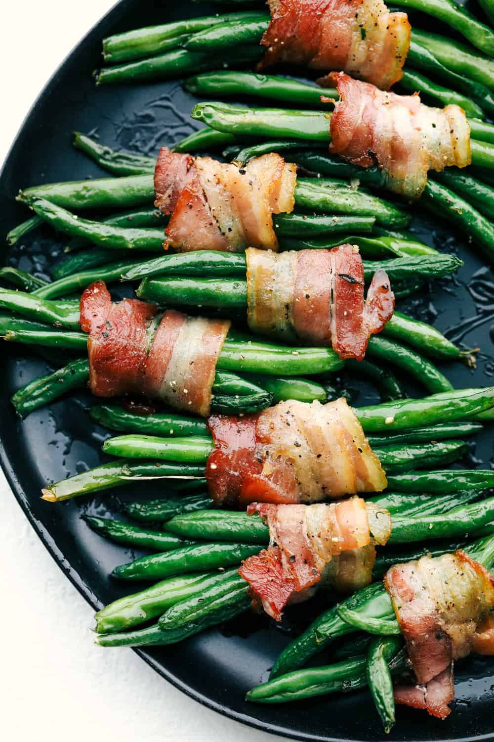 Green beans wrapped in savory bacon.
