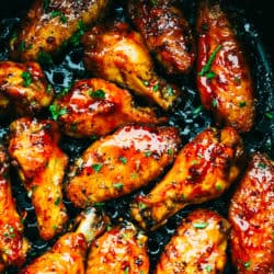 Air Fryer Chicken Wings with Honey Buffalo Sauce | Cook & Hook