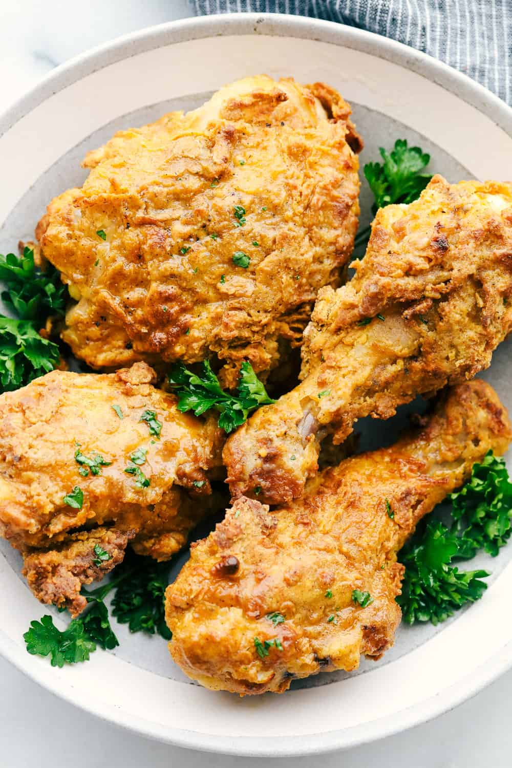 Air Fryer Fried Chicken on a plate.