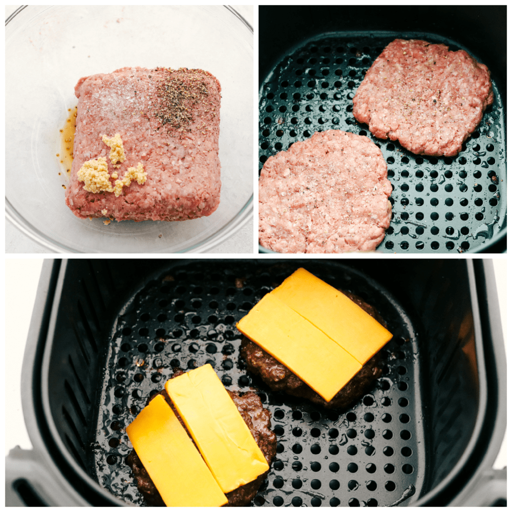 The Best Juicy Air Fryer Hamburgers with Cheese The Recipe Critic