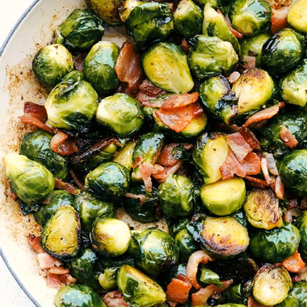 Perfect Sautéed Brussel Sprouts with Bacon | The Recipe Critic