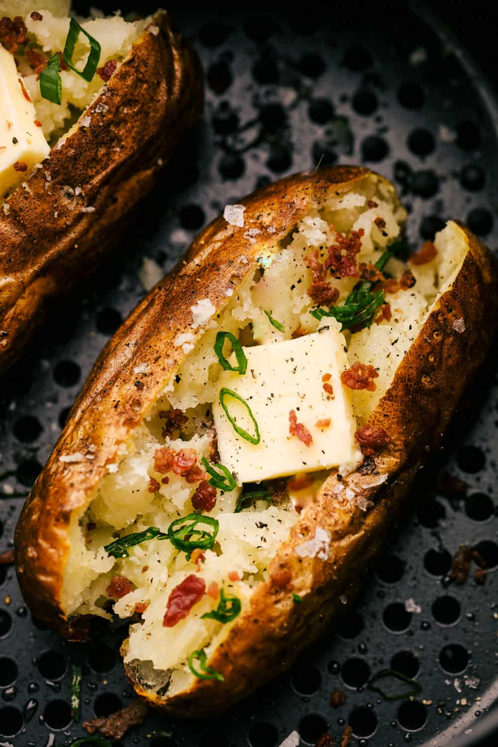 Air Fryer Baked Potatoes ~ crispy skin, fluffy in ~ A Gouda Life