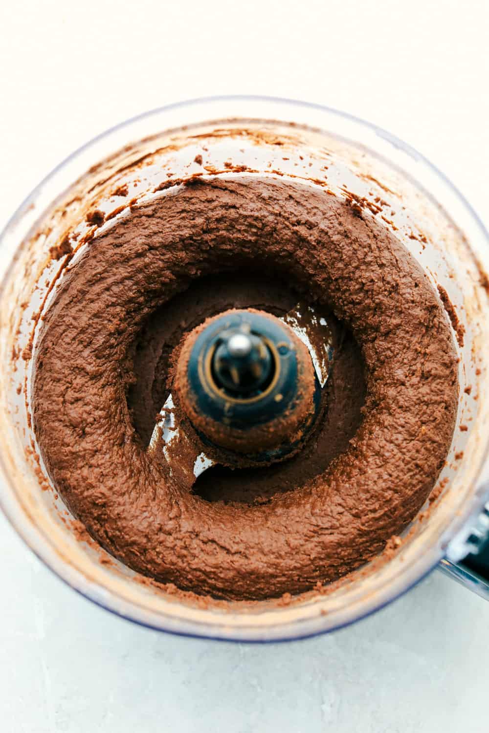 Processed chocolate hummus all whipped together. 
