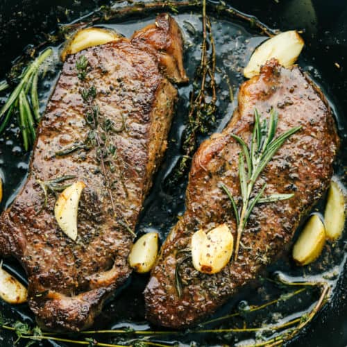Perfect Stovetop to Oven New York Strip Steak Recipe / Video - Eat Simple  Food
