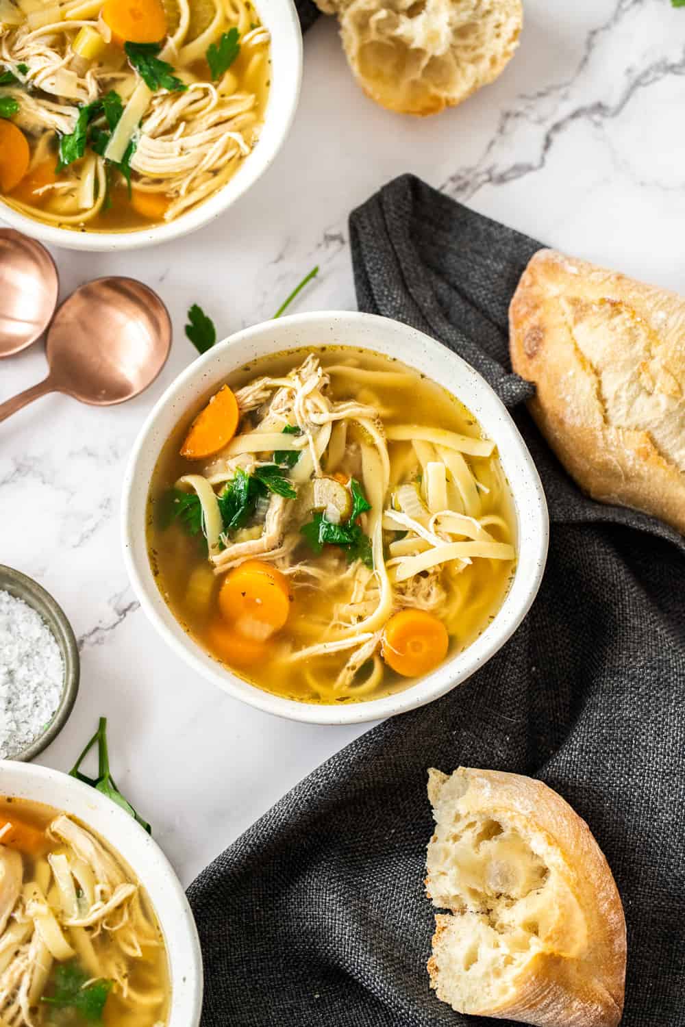 The Coziest Chicken Noodle Soup