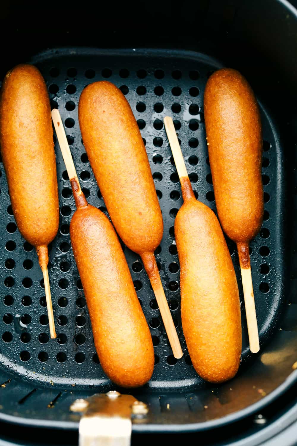 Air Fryer Frozen Corn Dogs {Crispy All the Way Around}