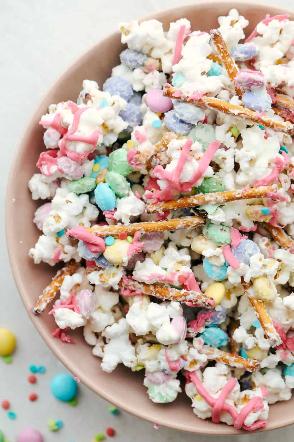 A Bowl full of Bunny Bait or Funfetti popcorn. 