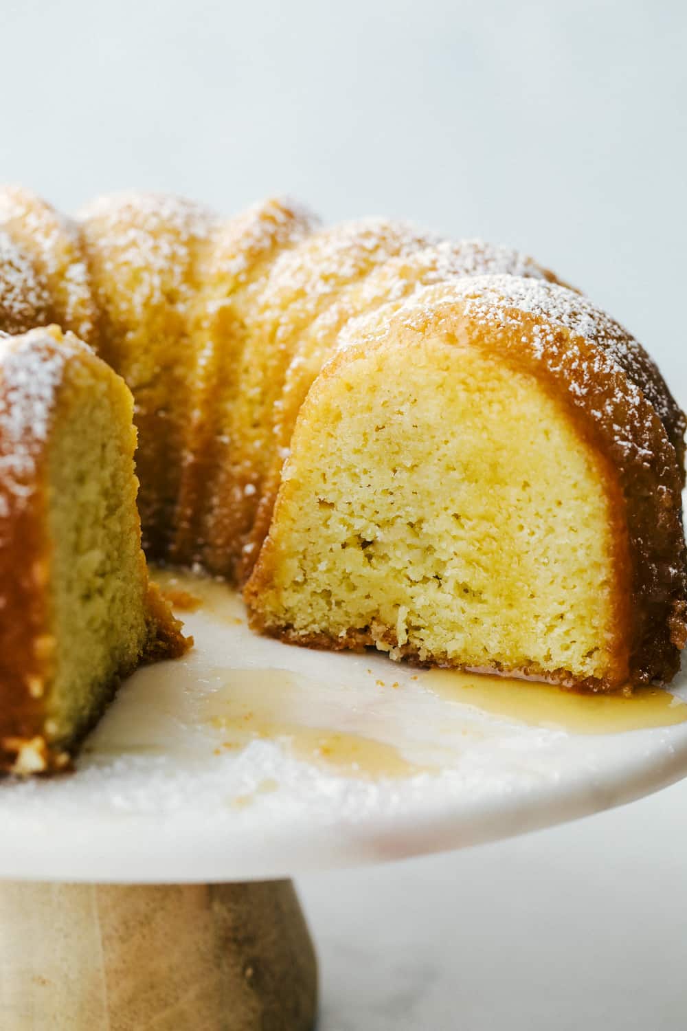 Kentucky Butter Cake with drizzle on a plate. 