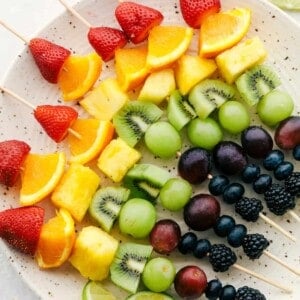 Easy Rainbow Fruit Skewers  Fruit Kabobs  - 2