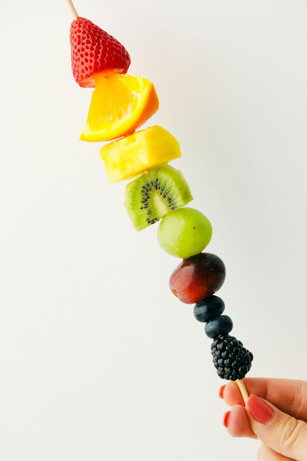 Easy Rainbow Fruit Skewers  Fruit Kabobs  - 11