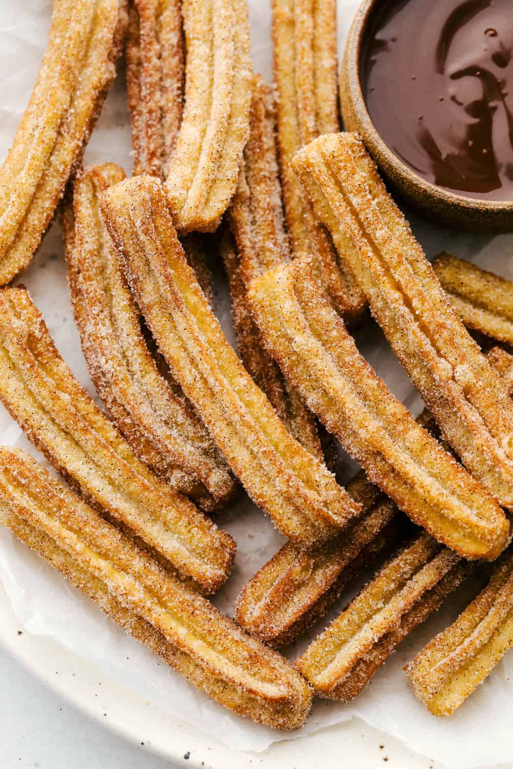 Churros with Chocolate Dip - The Baking Explorer