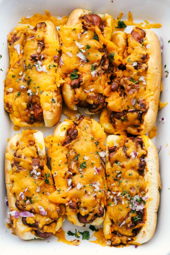 Easy Baked Chili Cheese Dogs - 4