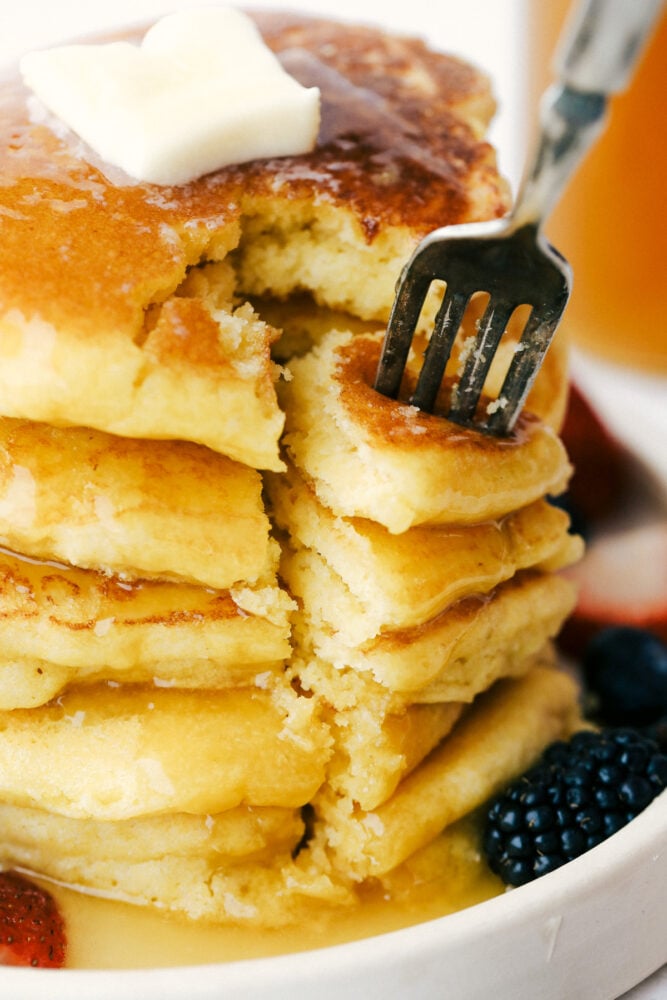 Cornbread Pancakes with Honey Butter Syrup - 77