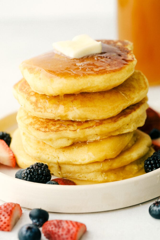 Cornbread Pancakes with Honey Butter Syrup - 46