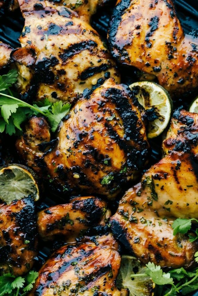 Grilled honey lime chicken ready to serve. 