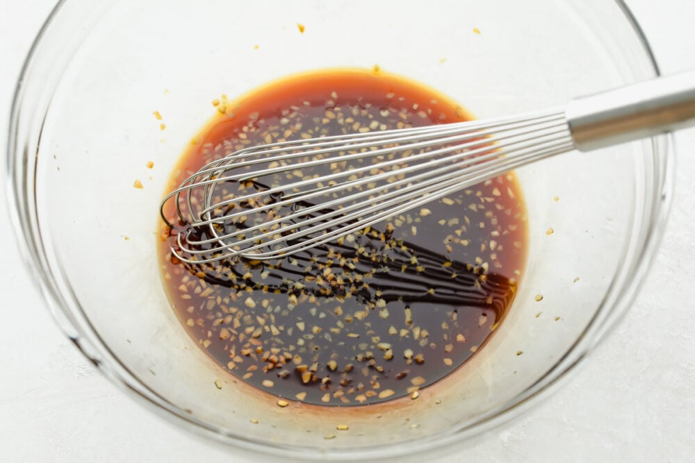 Whisk with marinade.