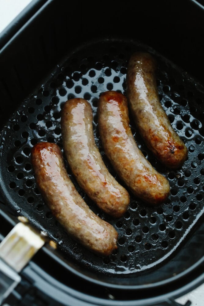 Cooked brats in the air fryer. 