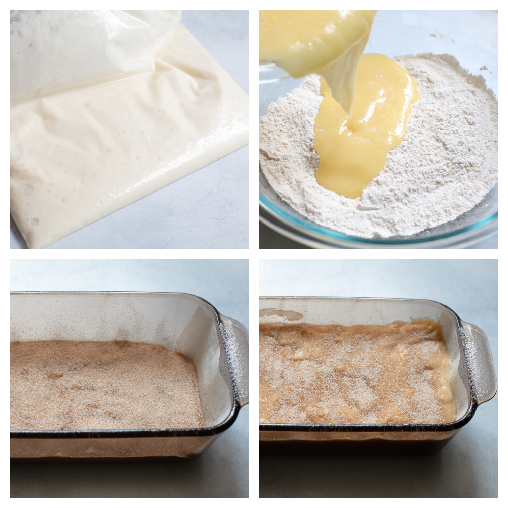 The process of making amish friendship bread. 