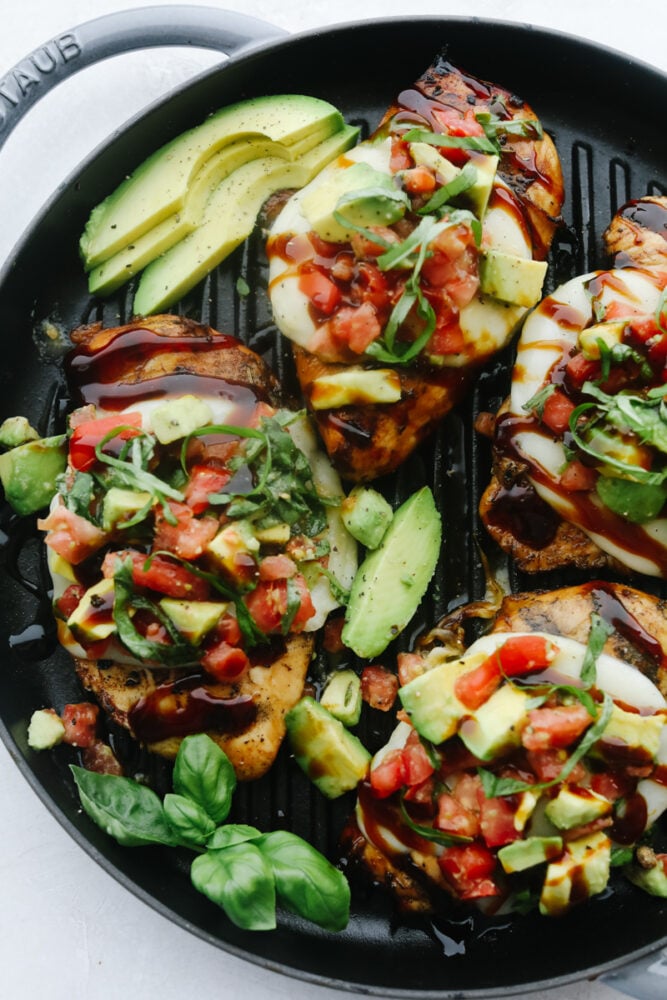 Grilled Chicken topped with avocado.