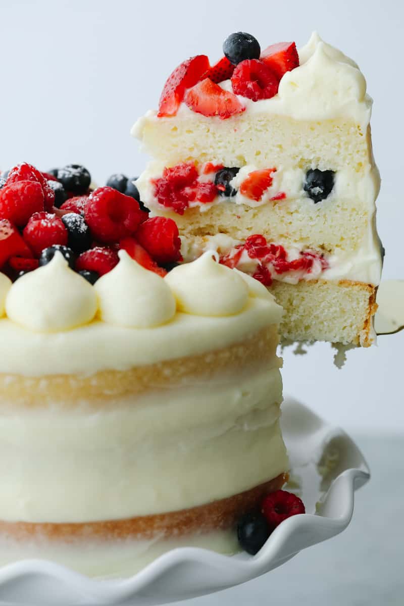 Fluffy Chantilly Cake with Berries - Drive Me Hungry