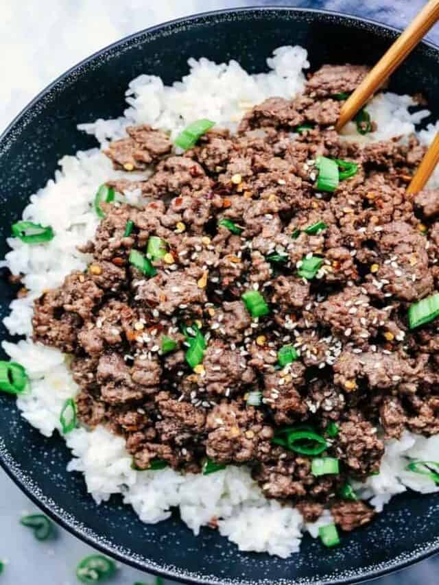 Quick Korean Ground Beef and Rice Bowl Recipe