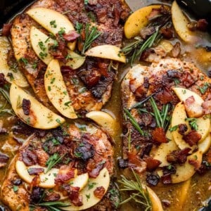 Pork Chops with Apples in an Apple Bacon Sauce - 88